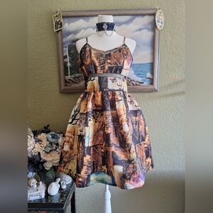 Steampunk/Gothic Print Dress